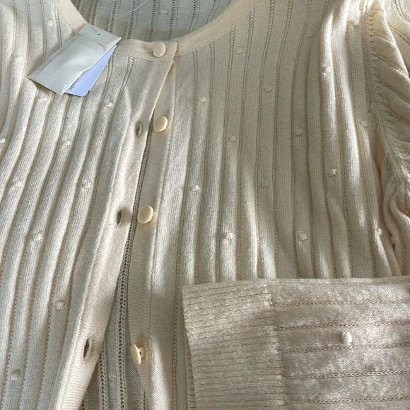 Christopher Banks Cream yellow Cardigan Sweater - Picture 4 of 6